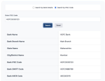 Bank IFSC Codes - WordPress Plugin Screenshot 4